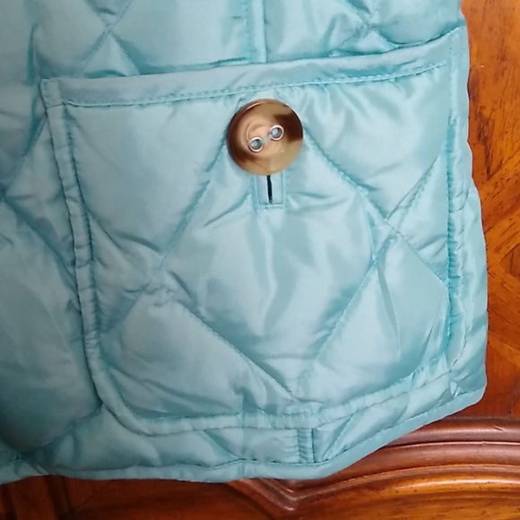 Talbots quilted down vest, light blue Small - Picture 3 of 6